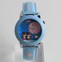 fashion watch quartz pu band cartoon casual multi colored brand strap  ...