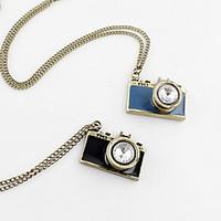 fashion camera style zinc alloy with rhinestone necklace more colors