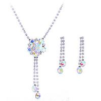 fashion summer jewelry sterling silver zircon gem jewelry set necklace ...