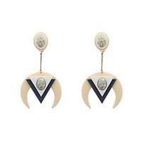 fashion women moon shaped acrylic drop earrings