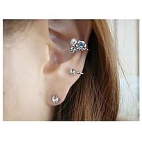 Fashion Lady Diamond Lovely Heart Clip Earring 1PC