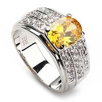 Fashion 925 Silver Plated Copper Zircon Ring