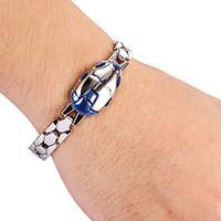 Fashion Blue Men\'s Silver Alloy Tennis Bracelet(1 Pc)