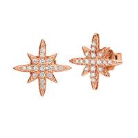 FASHIONABLY ROSE GOLD SNOWFLAKE STUDS