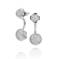 FASHIONABLY SILVER SPARKLE BALL EARRINGS