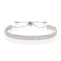 FASHIONABLY SILVER TRIPLE SPARKLE BALL BRACELET