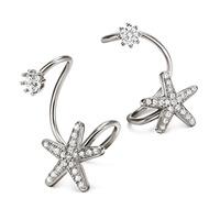 fashionably silver starry sky earrings