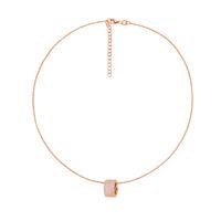 fashionably rose gold sparkle ball necklace