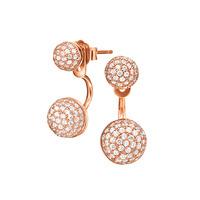 fashionably rose gold oval drop earrings