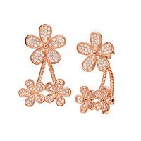 fashionably rose gold flower blossom earrings