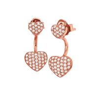 FASHIONABLY ROSE GOLD LOVE HEARTS EARRINGS