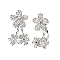 FASHIONABLY SILVER FLOWER BLOSSOM EARRINGS