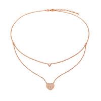 FASHIONABLY ROSE GOLD LOVE HEARTS NECKLACE