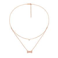 fashionably rose gold bow necklace