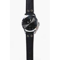 face pu strap watch black