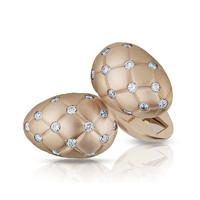 Faberge Treillage Cufflinks Diamond Rose Gold Matt