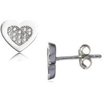 fashionvictime woman earrings heart silver 925 cubic zirconia timele w ...