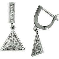fashionvictime woman earrings triangle silver 925 cubic zirconia tre w ...
