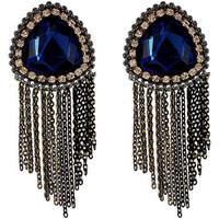 fashionvictime woman earrings triangle base metal crystal trendy jew w ...
