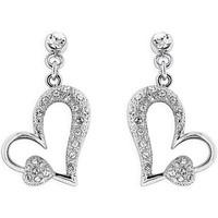 fashionvictime woman earrings heart silver plated cubic zirconia tim w ...