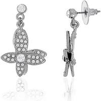 fashionvictime woman earrings butterfly silver plated cubic zirconia w ...