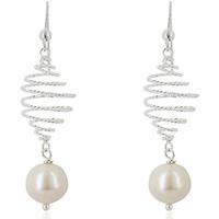 fashionvictime woman earrings spiral silver 925 pearl trendy jewelle w ...