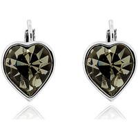fashionvictime woman earrings heart silver plated crystals from swarov ...