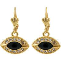 fashionvictime woman earrings eye 18ct gold plated cubic zirconia et w ...