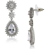 fashionvictime woman earrings drop rhodium plated cubic zirconia tre w ...