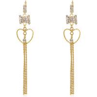 fashionvictime woman earrings node 18ct gold plated crystal trendy j w ...