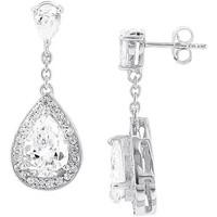 fashionvictime woman earrings marquise silver plated rhodium cubic zir ...