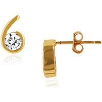 fashionvictime woman earrings comma 18ct gold plated cubic zirconia wo ...
