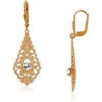 fashionvictime woman earrings diamond 18ct gold plated cubic zirconia  ...