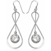 fashionvictime woman earrings oval silver 925 cubic zirconia trendy wo ...