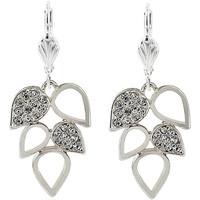 fashionvictime woman earrings petal silver plated crystal trendy jew w ...