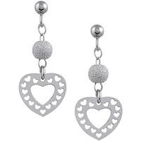 fashionvictime woman earrings heart silver plated rhodium cubic zircon ...