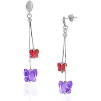 fashionvictime woman earrings butterflies silver plated rhodium cubic  ...
