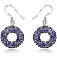 fashionvictime woman earrings circle silver 925 crystals from swarovsk ...