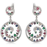 fashionvictime woman earrings spiral silver 925 cubic zirconia chic wo ...