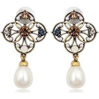 Fashionvictime - Woman Earrings - Base Metal - Crystal, Pearl - Trendy Jewelle women\'s Earrings in Multicolour