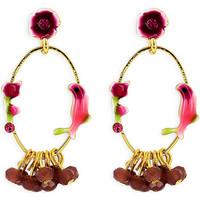 fashionvictime woman earrings flower base metal enamel crystal tre wom ...