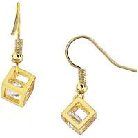 fashionvictime woman earrings cube 18ct gold plated cubic zirconia t w ...