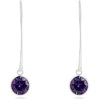 Fashionvictime - Woman Earrings - Silver 925 - Cubic Zirconia - Timeless Jewel women\'s Earrings in purple
