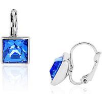 fashionvictime woman earrings square silver plated crystals from swaro ...