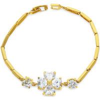 fashionvictime woman bracelet cross 18ct gold plated cubic zirconia wo ...