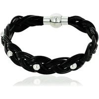 fashionvictime woman bracelet braided stainless steel leather trendy w ...