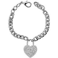fashionvictime woman bracelet heart rhodium plated cubic zirconia tr w ...