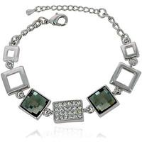 fashionvictime woman bracelet square rhodium plated crystal timeless w ...