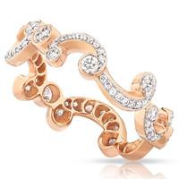 Faberge Rococo 18ct Rose Gold 0.58ct Diamond Thin Ring