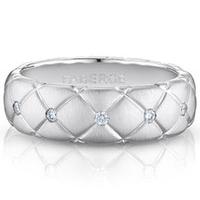 Faberge Treillage Ring Treillage Diamond White Gold Matt Thin